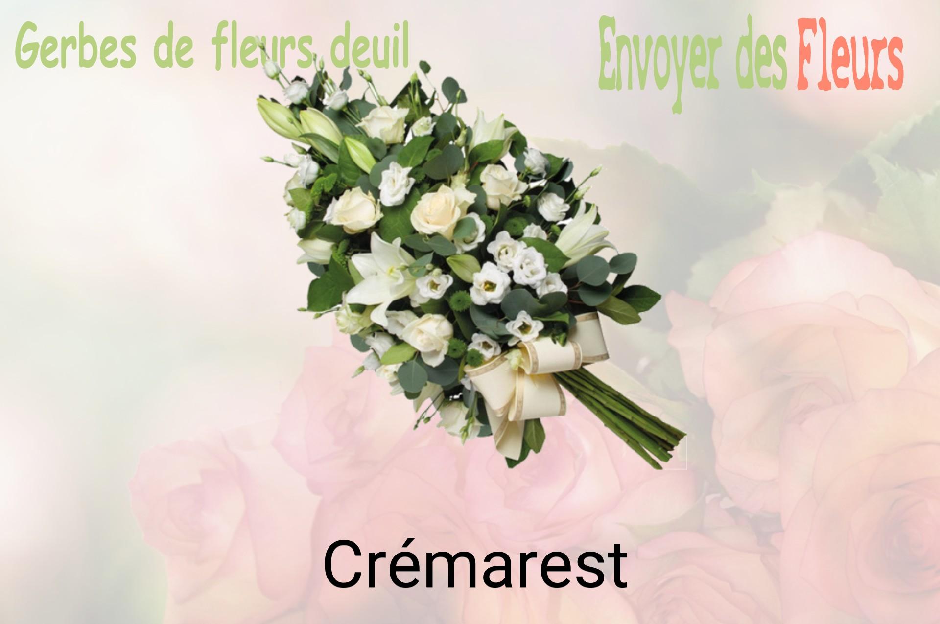 Gerbe de fleurs de deuil livrée à Crémarest